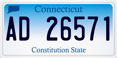 CT license plate AD26571