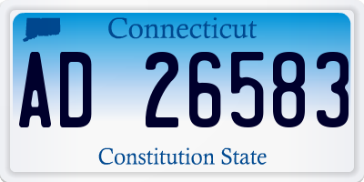 CT license plate AD26583