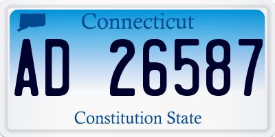CT license plate AD26587
