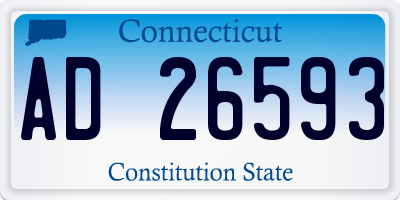 CT license plate AD26593