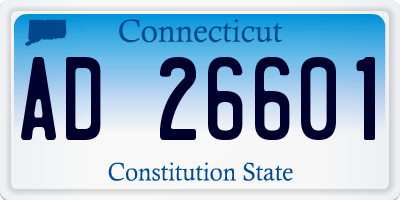 CT license plate AD26601