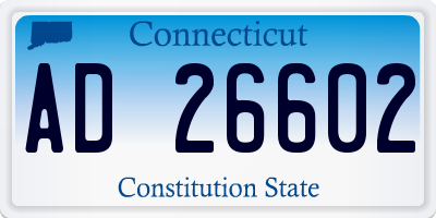 CT license plate AD26602