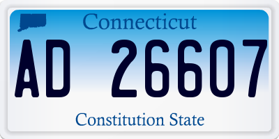 CT license plate AD26607