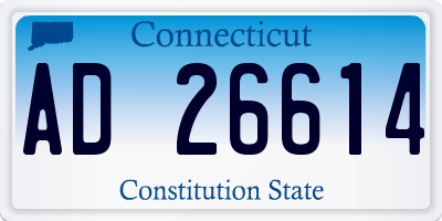 CT license plate AD26614