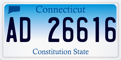 CT license plate AD26616