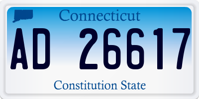 CT license plate AD26617