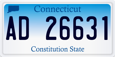 CT license plate AD26631