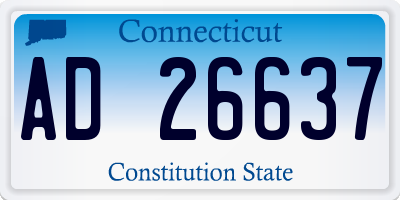 CT license plate AD26637