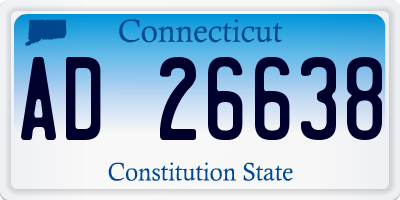 CT license plate AD26638