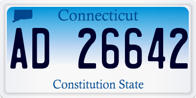CT license plate AD26642