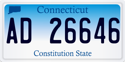 CT license plate AD26646