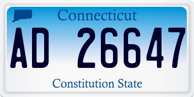 CT license plate AD26647