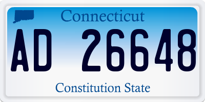 CT license plate AD26648