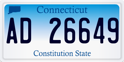 CT license plate AD26649