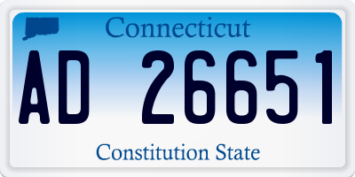 CT license plate AD26651