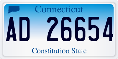 CT license plate AD26654