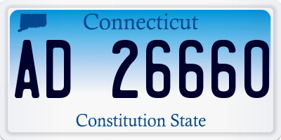 CT license plate AD26660