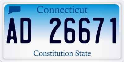 CT license plate AD26671