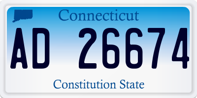 CT license plate AD26674