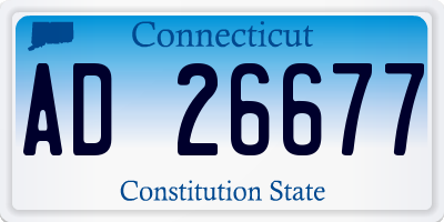 CT license plate AD26677