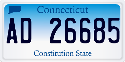CT license plate AD26685