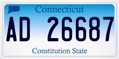 CT license plate AD26687