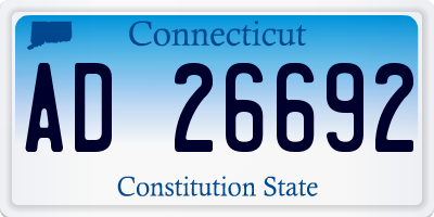CT license plate AD26692