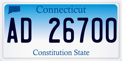CT license plate AD26700