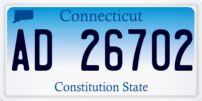 CT license plate AD26702
