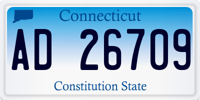 CT license plate AD26709