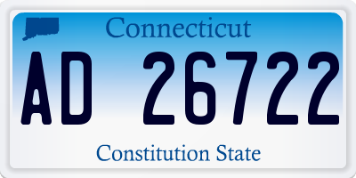 CT license plate AD26722