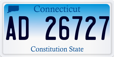 CT license plate AD26727