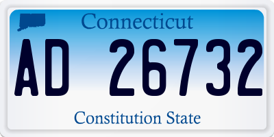 CT license plate AD26732