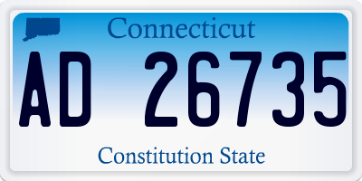 CT license plate AD26735