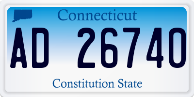 CT license plate AD26740