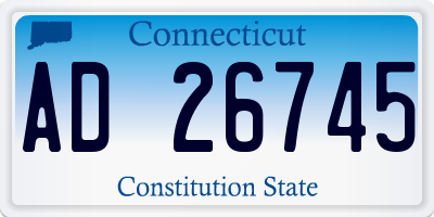 CT license plate AD26745