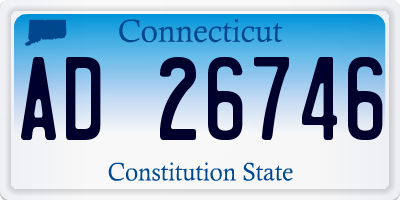 CT license plate AD26746