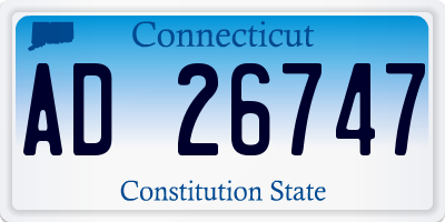 CT license plate AD26747