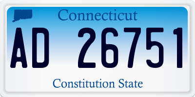 CT license plate AD26751