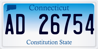 CT license plate AD26754