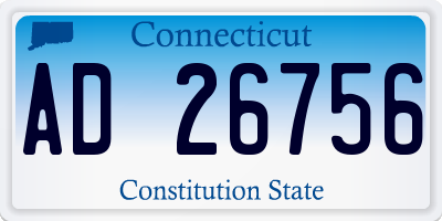 CT license plate AD26756