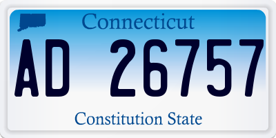 CT license plate AD26757