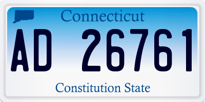 CT license plate AD26761
