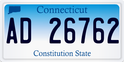 CT license plate AD26762