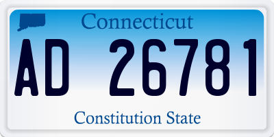 CT license plate AD26781