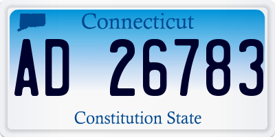 CT license plate AD26783