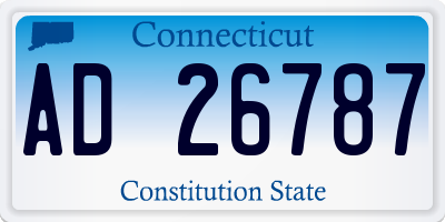 CT license plate AD26787