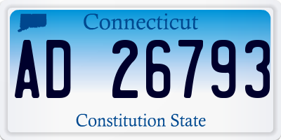 CT license plate AD26793