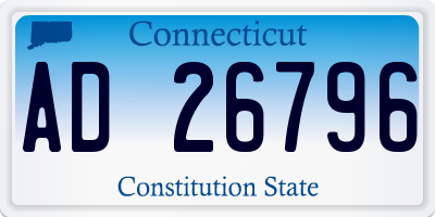 CT license plate AD26796