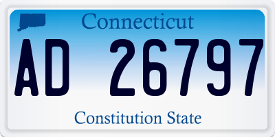 CT license plate AD26797